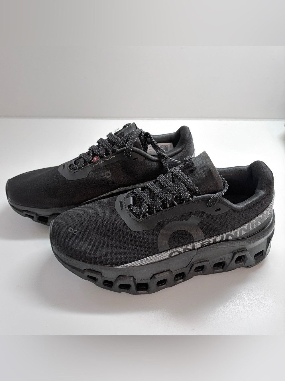 On Cloudmonster Womens Running Shoes Black Size 7 US EU 38 UK 5 Sneakers